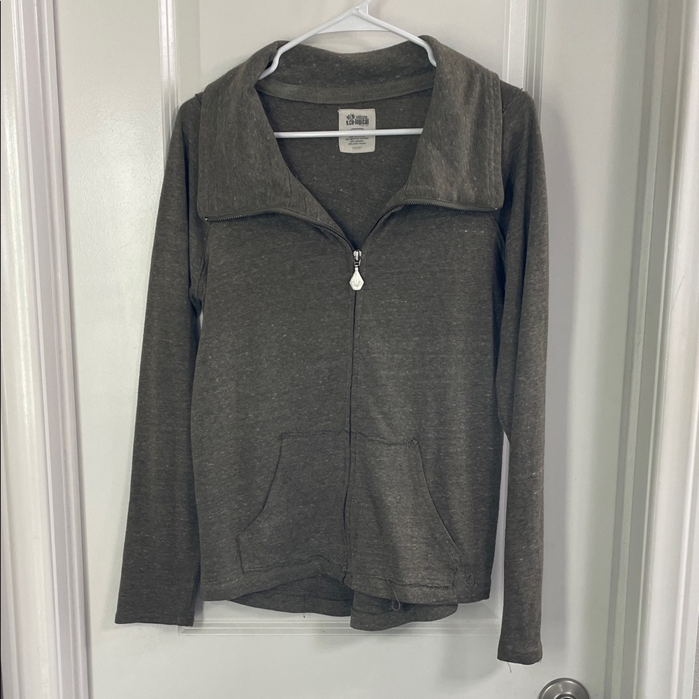 Volcom Heather green Zip-Up Hoodie
